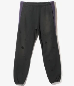 2-Tone String Sweat Pant - Black - Cotton French Terry