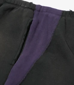 2-Tone String Sweat Pant - Black - Cotton French Terry