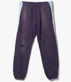 2-Tone String Sweat Pant - Purple - Cotton French Terry