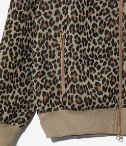Track Jacket - Leopard - Poly Jacquard
