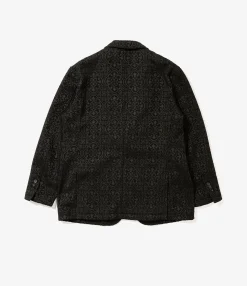 Trans Jacket - Black Crested Flocked Jacquard