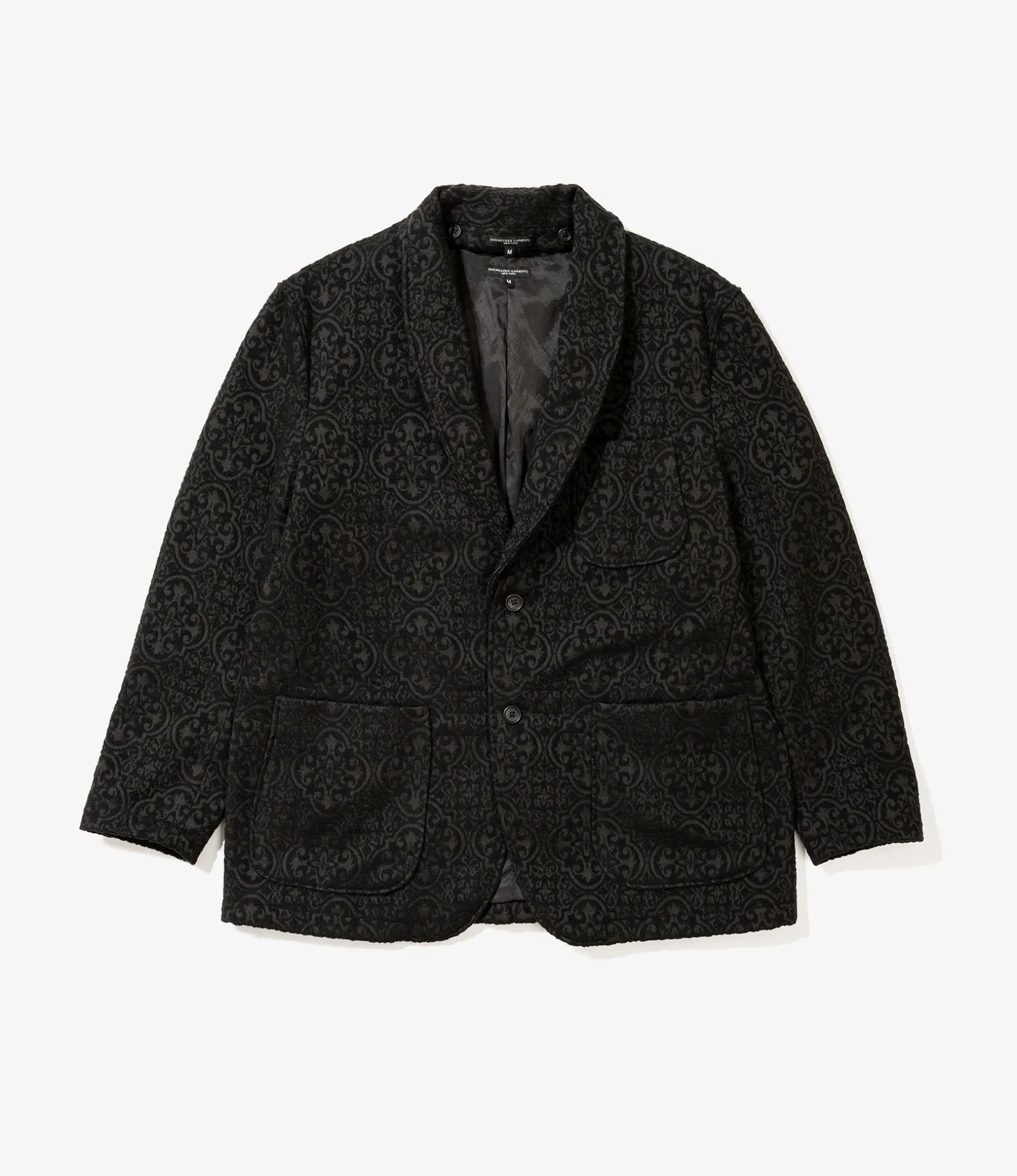 Trans Jacket - Black Crested Flocked Jacquard