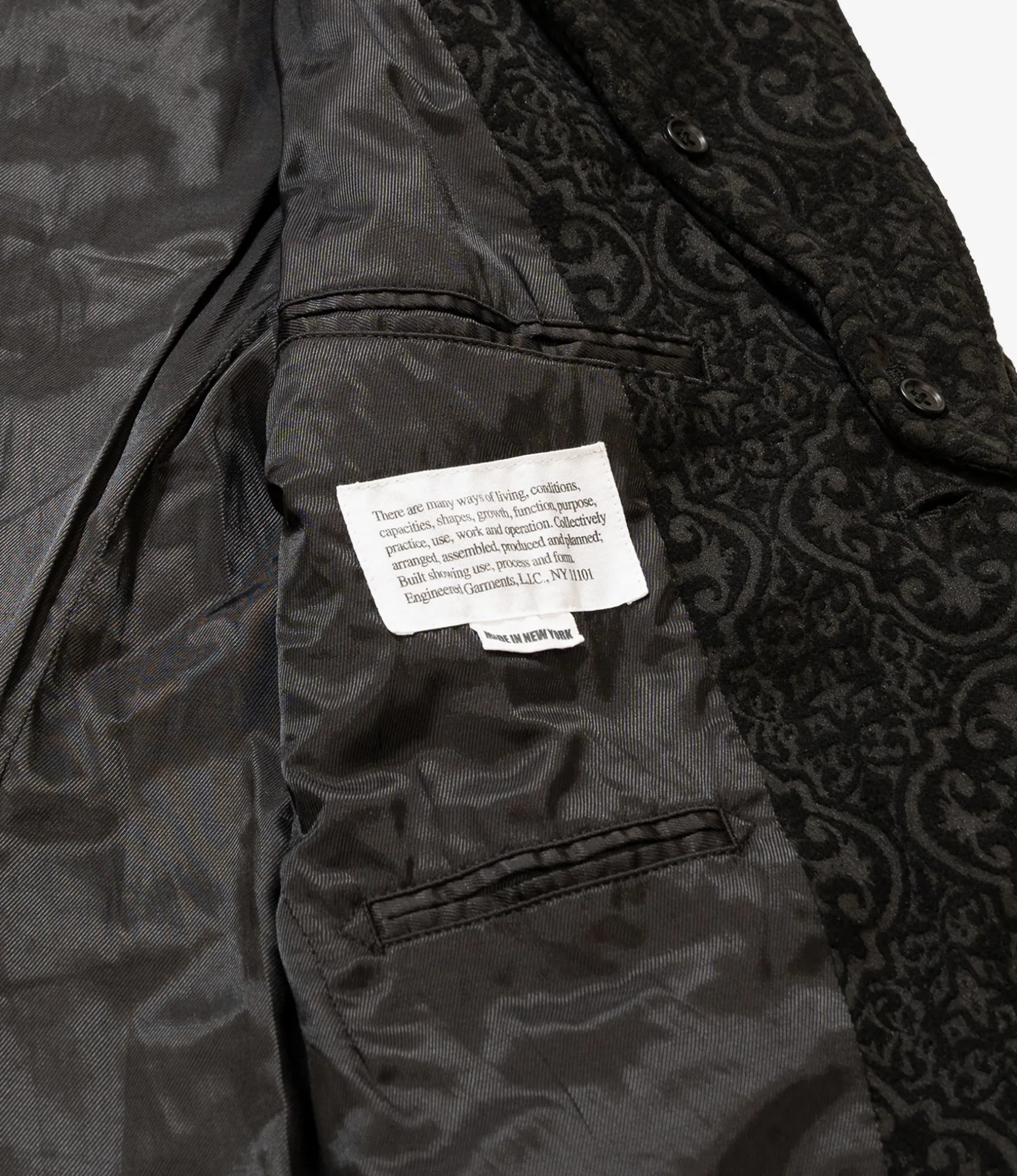 Trans Jacket - Black Crested Flocked Jacquard