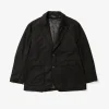 Trans Jacket - Black Solid Poly Wool Flannel