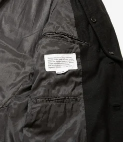 Trans Jacket - Black Solid Poly Wool Flannel