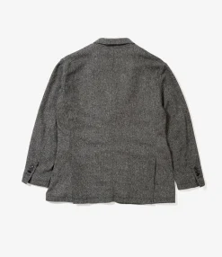 Trans Jacket - Grey Poly Wool Herringbone