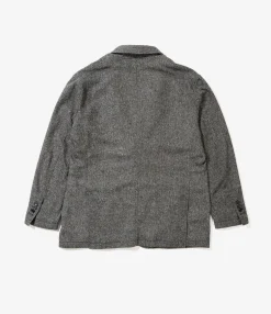 Trans Jacket - Grey Poly Wool Herringbone
