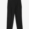 Tucked Side Tab Trouser - Black - Poly Cloth