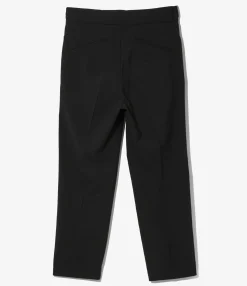 Tucked Side Tab Trouser - Black - Poly Cloth