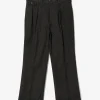 Tucked Trouser - Black - Cotton Leopard Jq