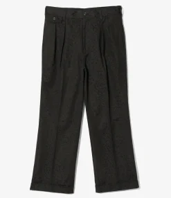 Tucked Trouser - Black - Cotton Leopard Jq