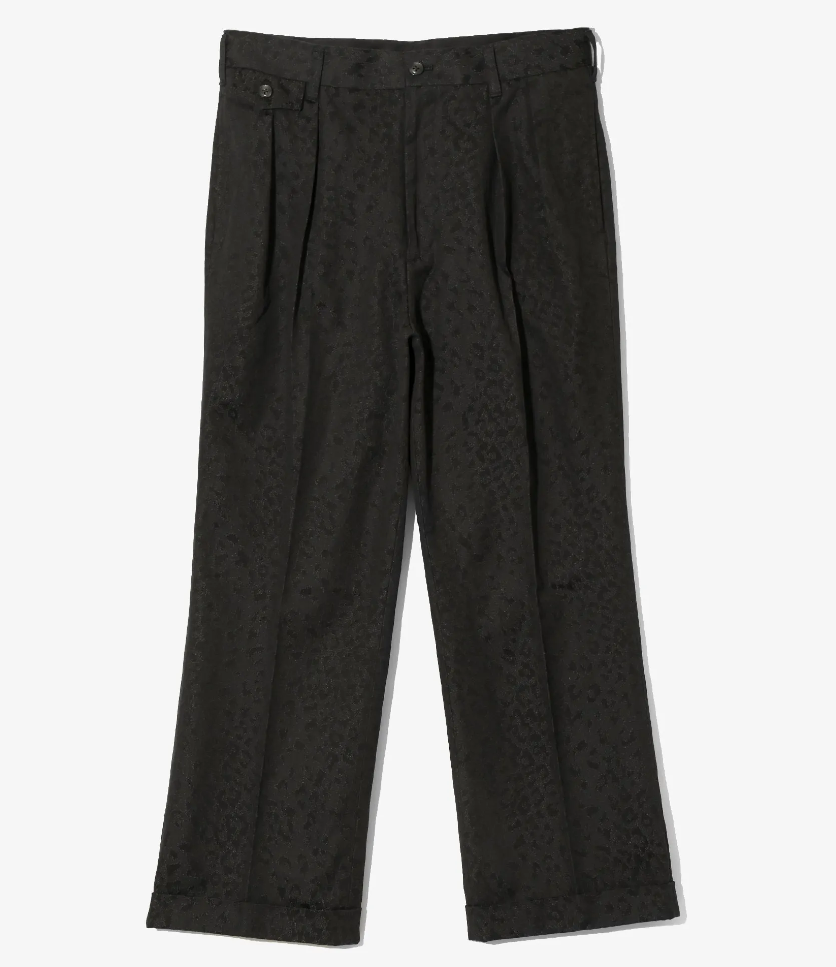 Tucked Trouser - Black - Cotton Leopard Jq