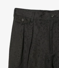 Tucked Trouser - Black - Cotton Leopard Jq