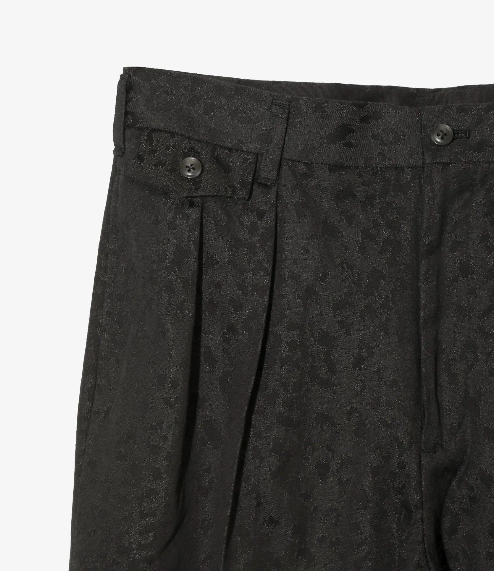 Tucked Trouser - Black - Cotton Leopard Jq