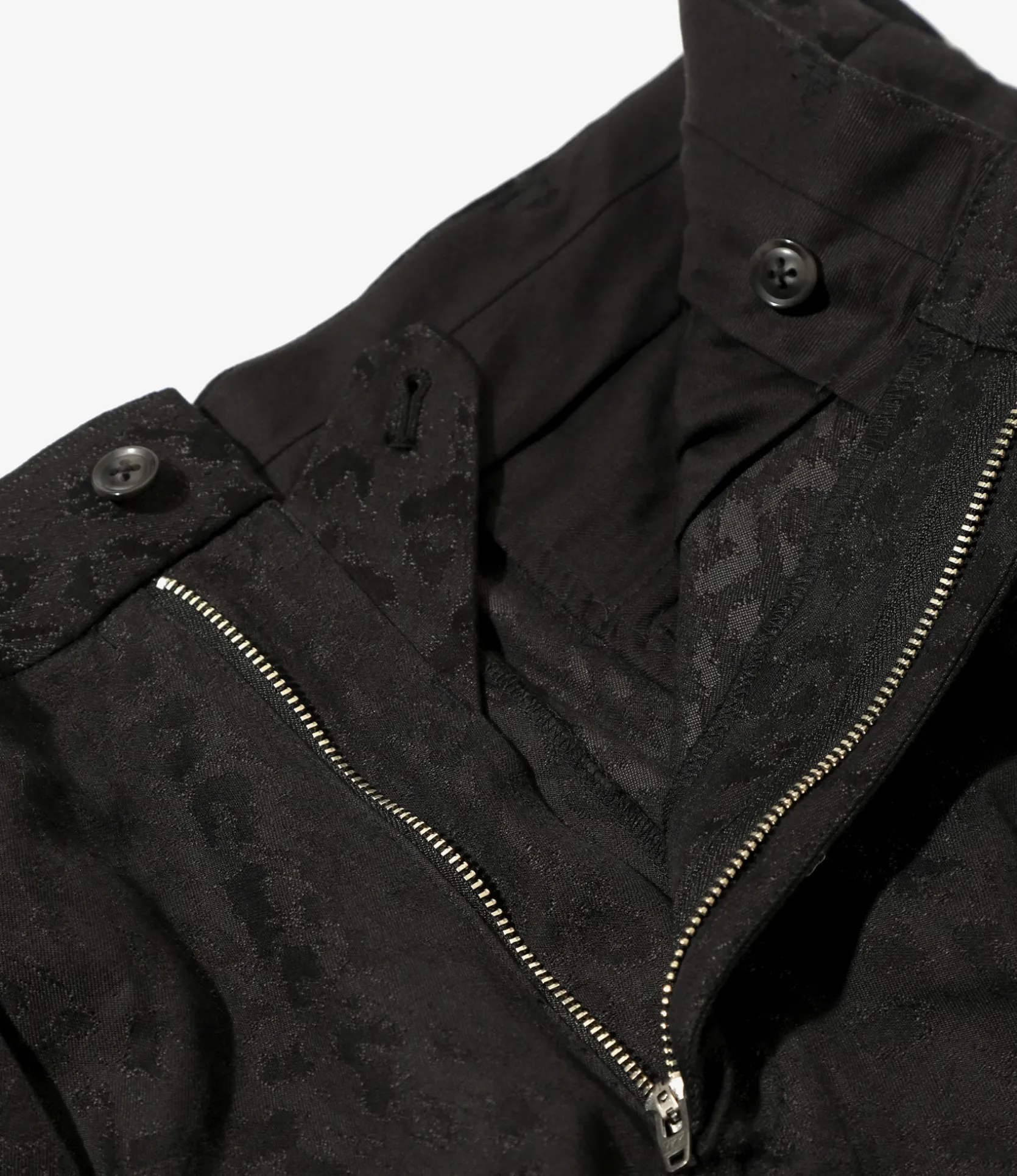Tucked Trouser - Black - Cotton Leopard Jq
