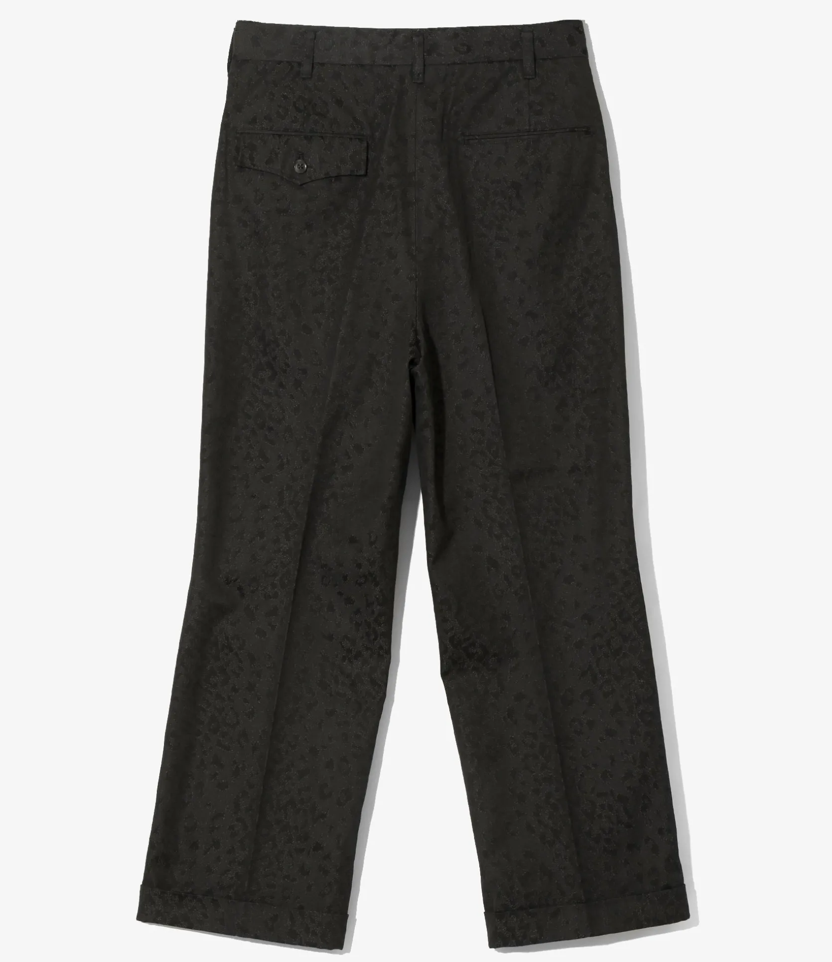 Tucked Trouser - Black - Cotton Leopard Jq