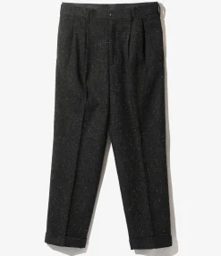 Tucked Trouser - Black - W/N Small Plaid Cloth