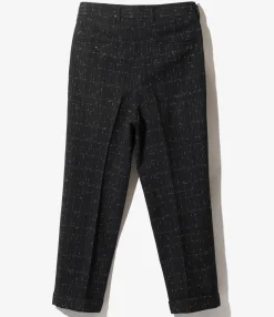 Tucked Trouser - Black - W/N Plaid Cloth