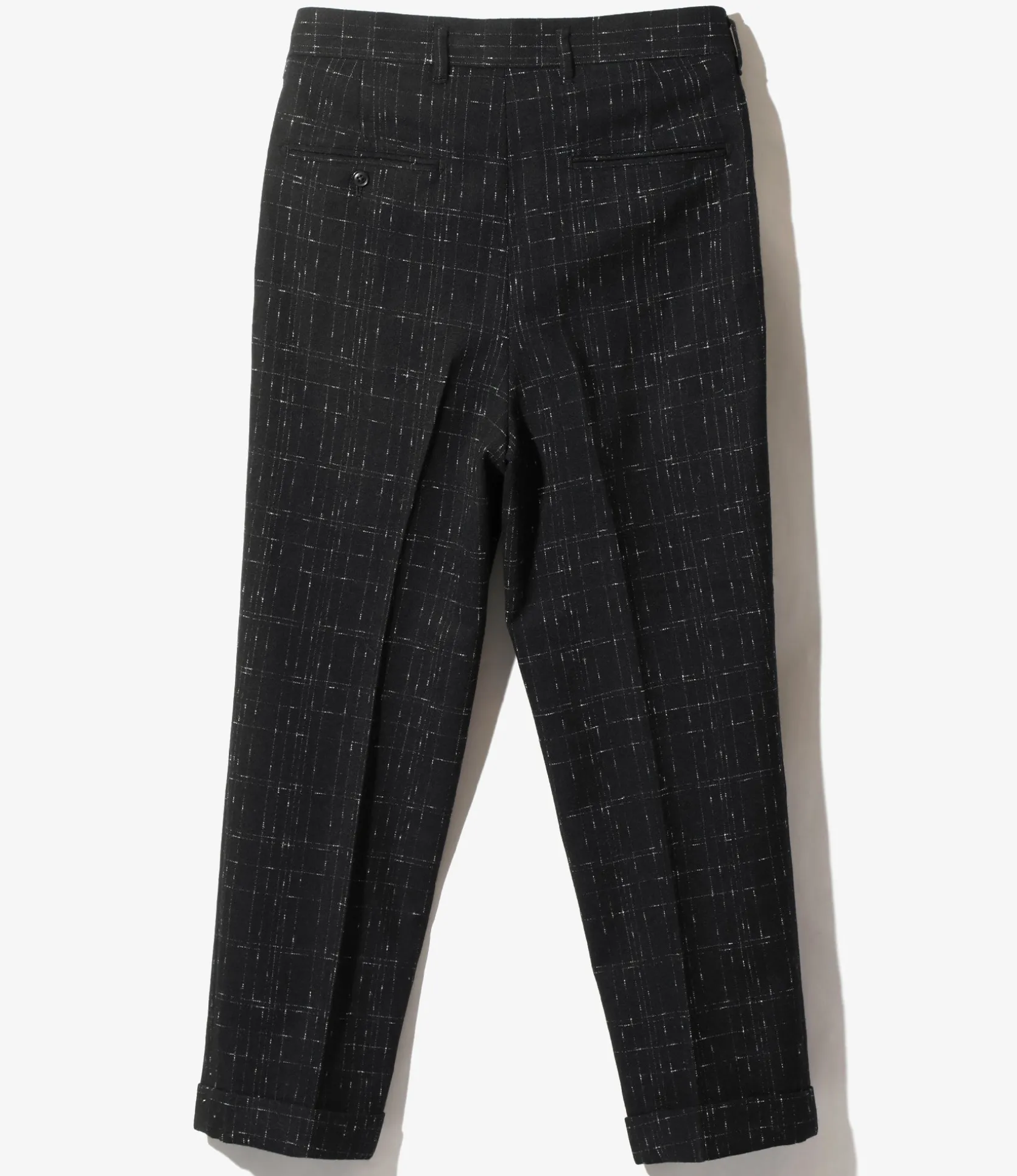 Tucked Trouser - Black - W/N Plaid Cloth
