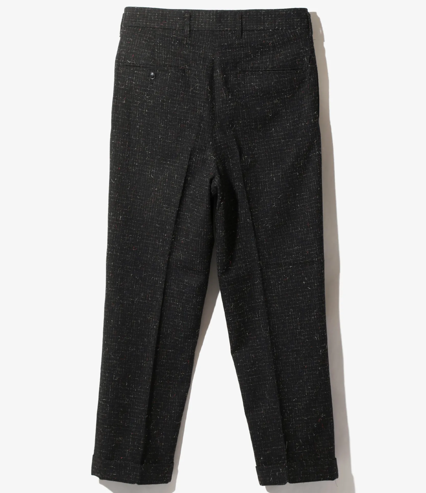 Tucked Trouser - Black - W/N Small Plaid Cloth