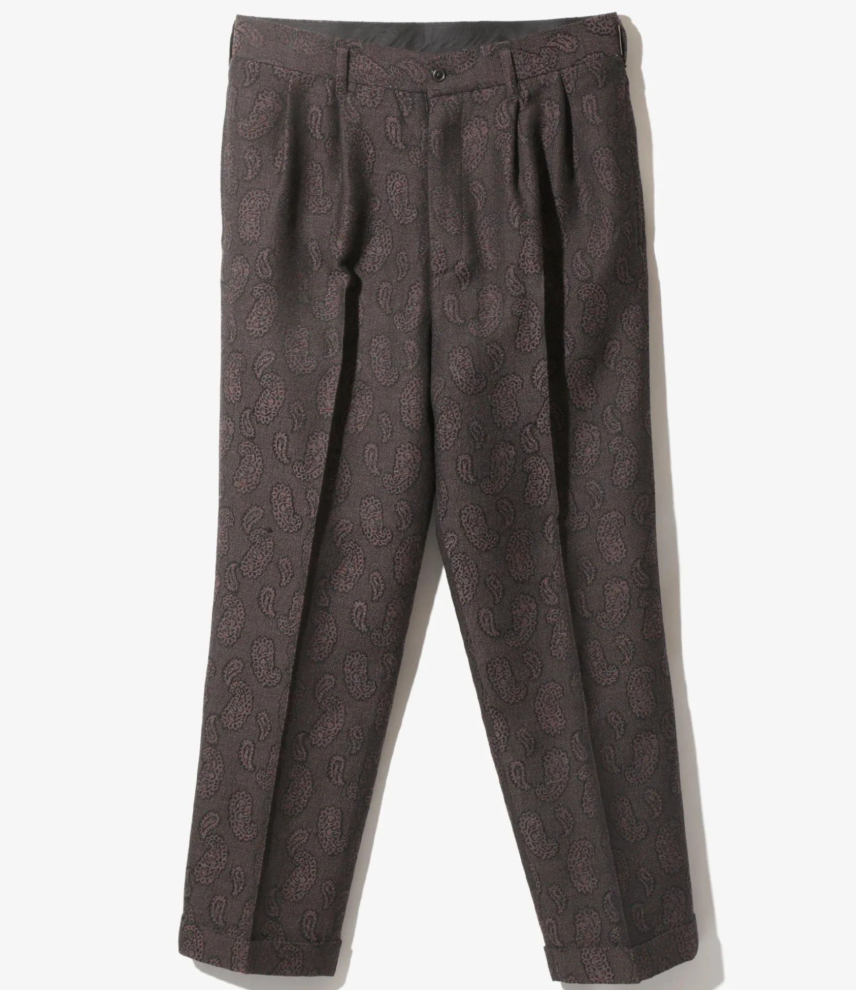 Tucked Trouser - Bordeaux - W/R Paisley Jq.