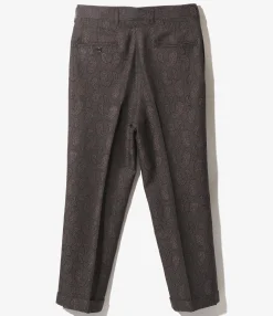 Tucked Trouser - Bordeaux - W/R Paisley Jq.