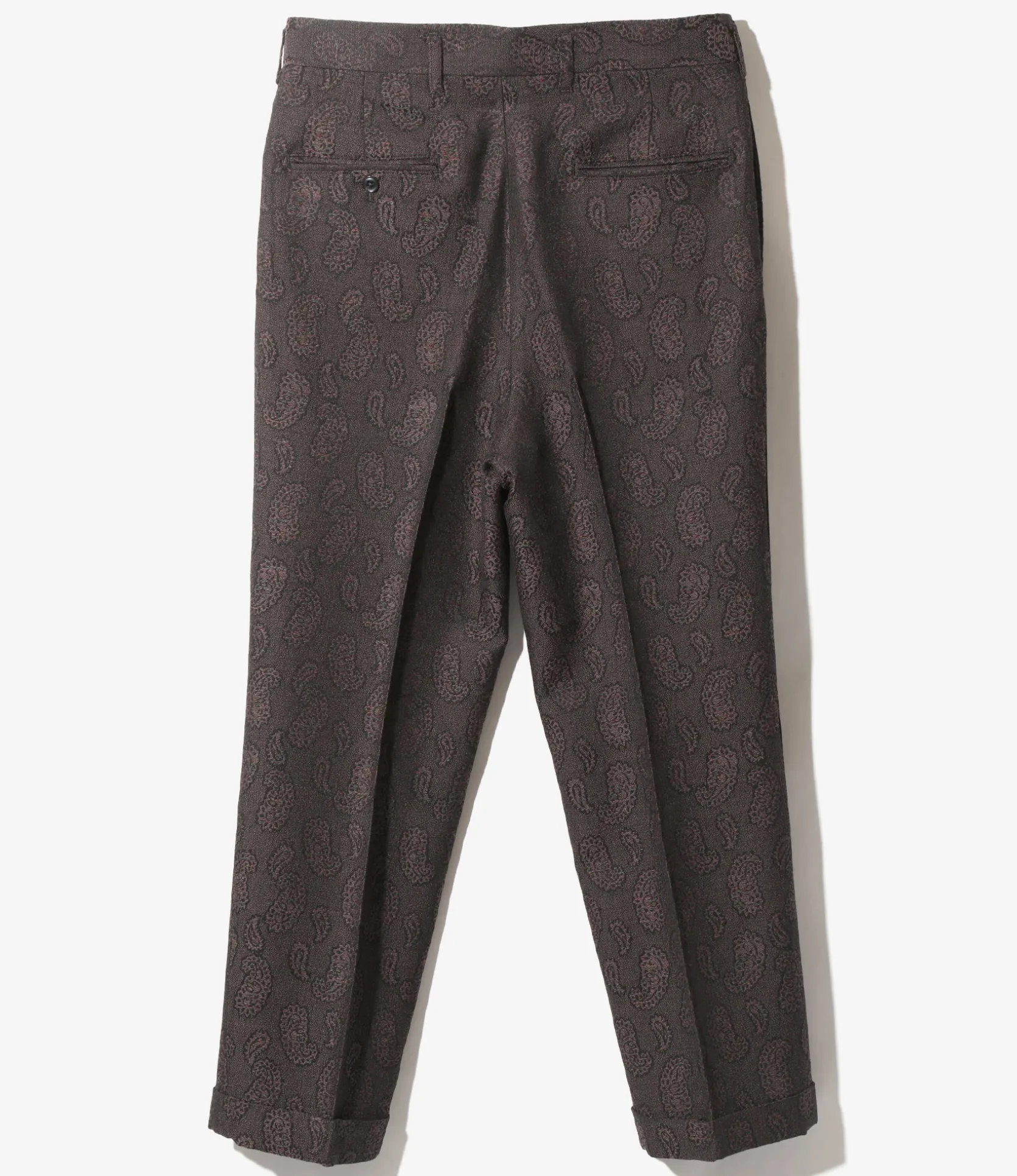 Tucked Trouser - Bordeaux - W/R Paisley Jq.