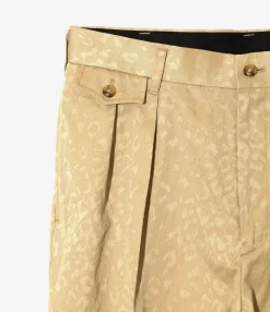 Tucked Trouser - Khaki - Cotton Leopard Jq