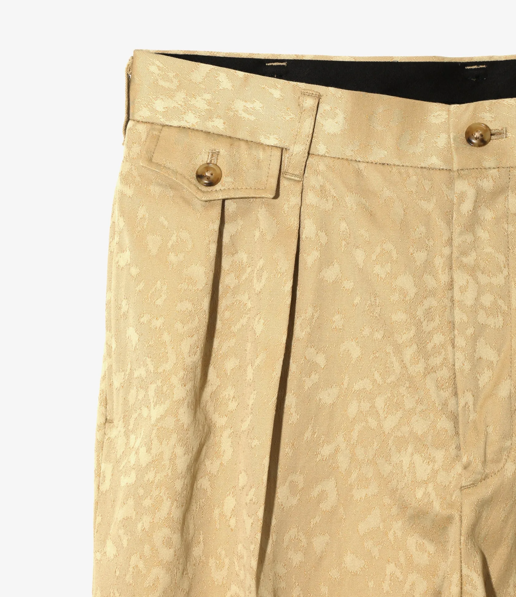 Tucked Trouser - Khaki - Cotton Leopard Jq