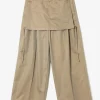 Tucked Wide Apron Pant - Mocha - Iridescent Twill