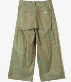 Tucked Wide Apron Pant - Olive - Iridescent Twill