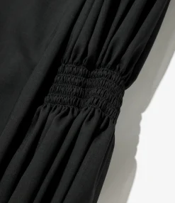 Two-way Cape Collar Blouse - Black - Voile