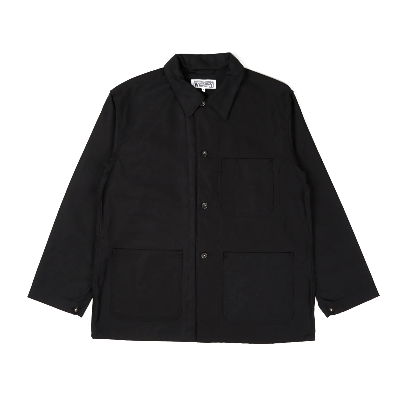 Utility Jacket - Black Cotton Reverse Sateen