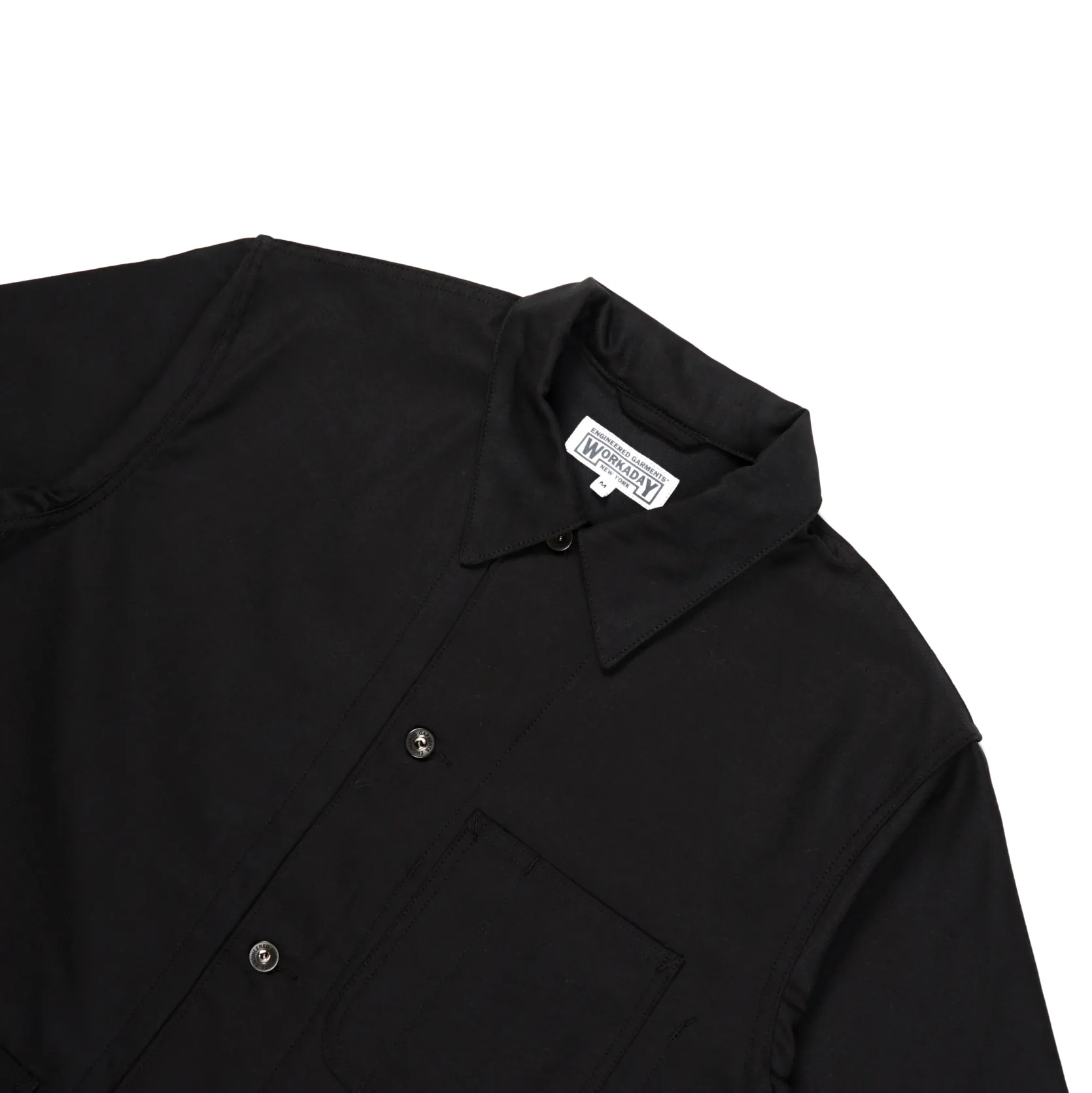 Utility Jacket - Black Cotton Reverse Sateen