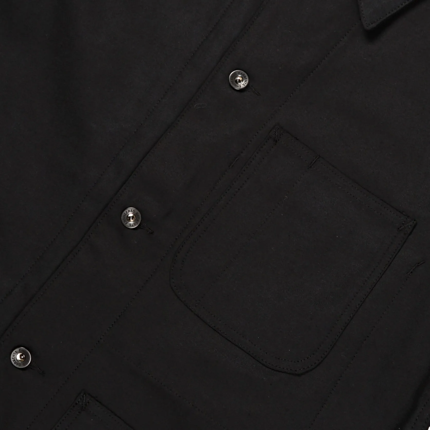 Utility Jacket - Black Cotton Reverse Sateen