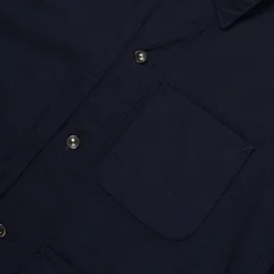 Utility Jacket - Dark Navy Cotton Reverse Sateen