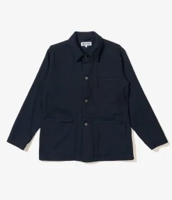 Utility Jacket - Dk. Navy Cotton Heavy Basketweave