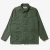Utility Jacket - Olive Cotton Reverse Sateen