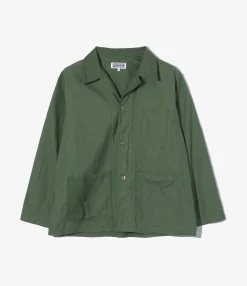 Utility Jacket - Olive Cotton Reverse Sateen