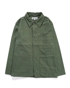 Utility Jacket - Olive Cotton Reverse Sateen