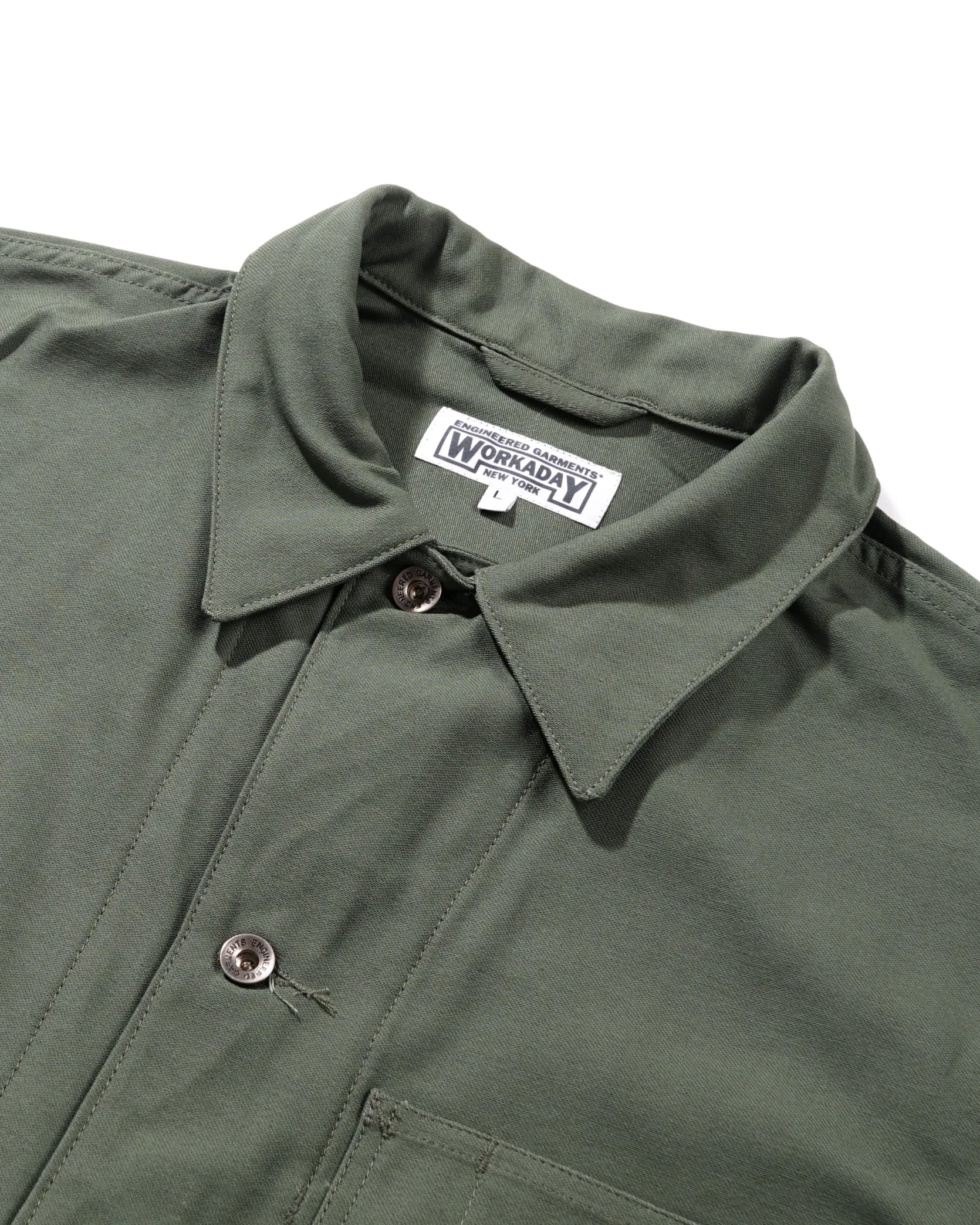 Utility Jacket - Olive Cotton Reverse Sateen