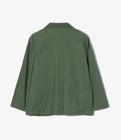Utility Jacket - Olive Cotton Reverse Sateen