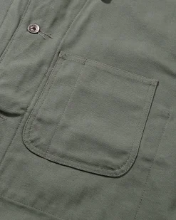 Utility Jacket - Olive Cotton Reverse Sateen