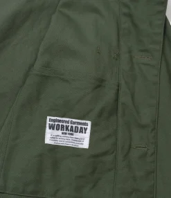 Utility Jacket - Olive Cotton Reverse Sateen