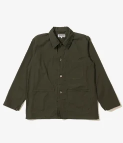Utility Jacket - Olive Heavyweight Cotton Ripstop