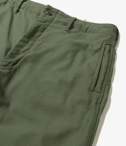 Utility Pant - Olive Cotton Reverse Sateen