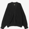 V Neck Cardigan - Black - Merino Wool Knit