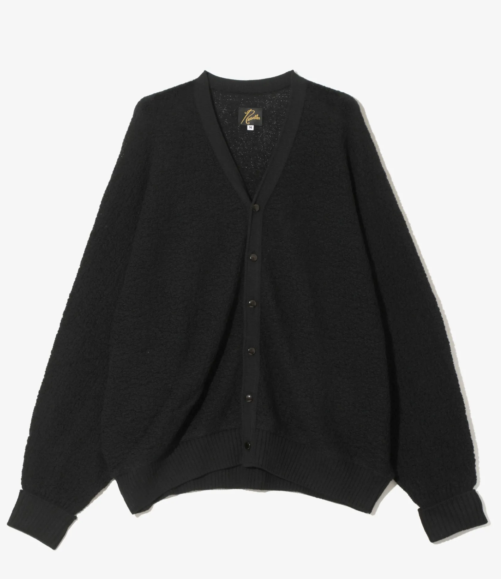 V Neck Cardigan - Black - Merino Wool Knit