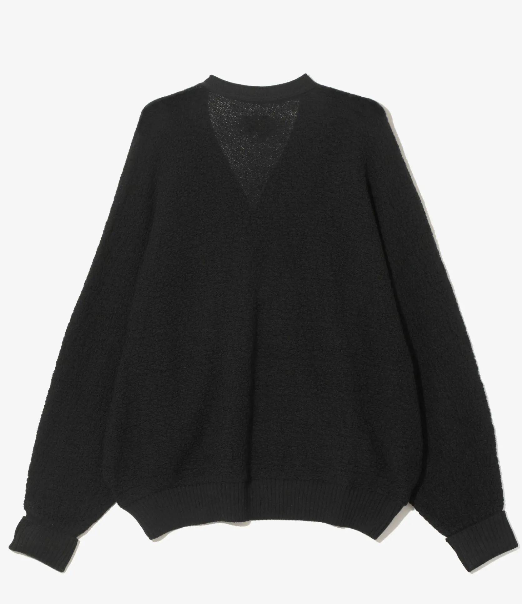 V Neck Cardigan - Black - Merino Wool Knit