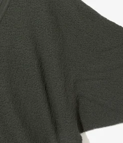V Neck Cardigan - Green - Merino Wool Knit